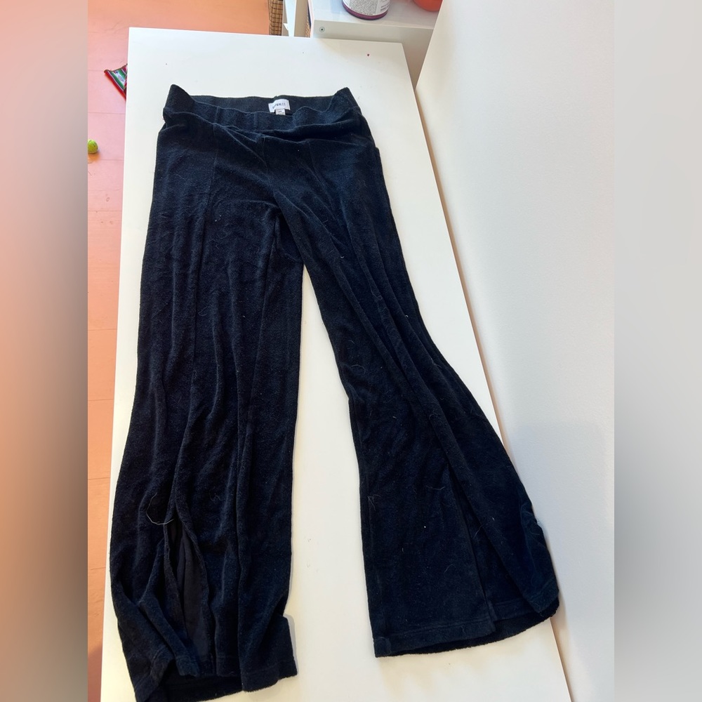 Brownlee terrycloth front kick flare with slit